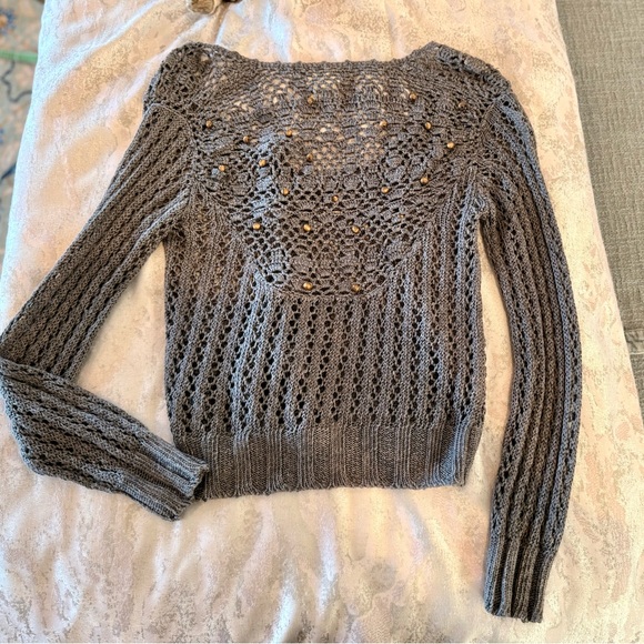 YaYa Aflalo Gray Cable Knit Cardigan Sweater - Picture 6 of 6